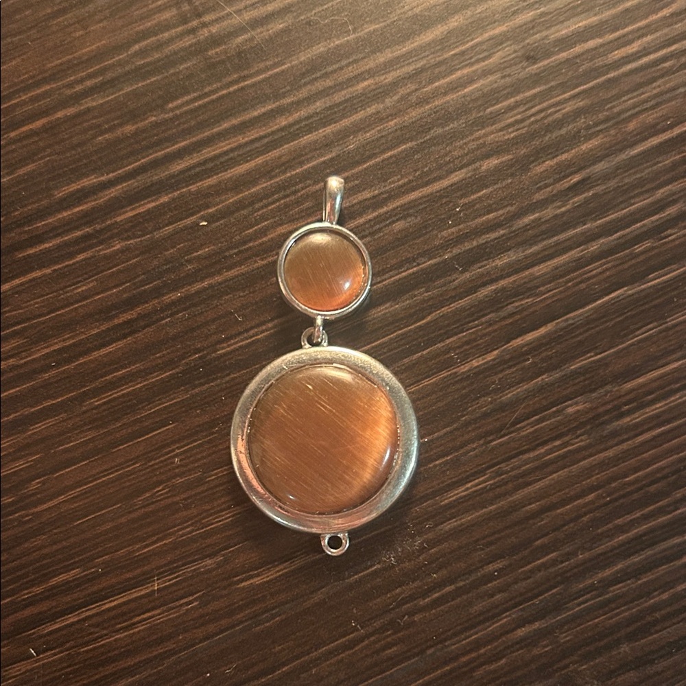 Elegant Silver and Brown Pendant